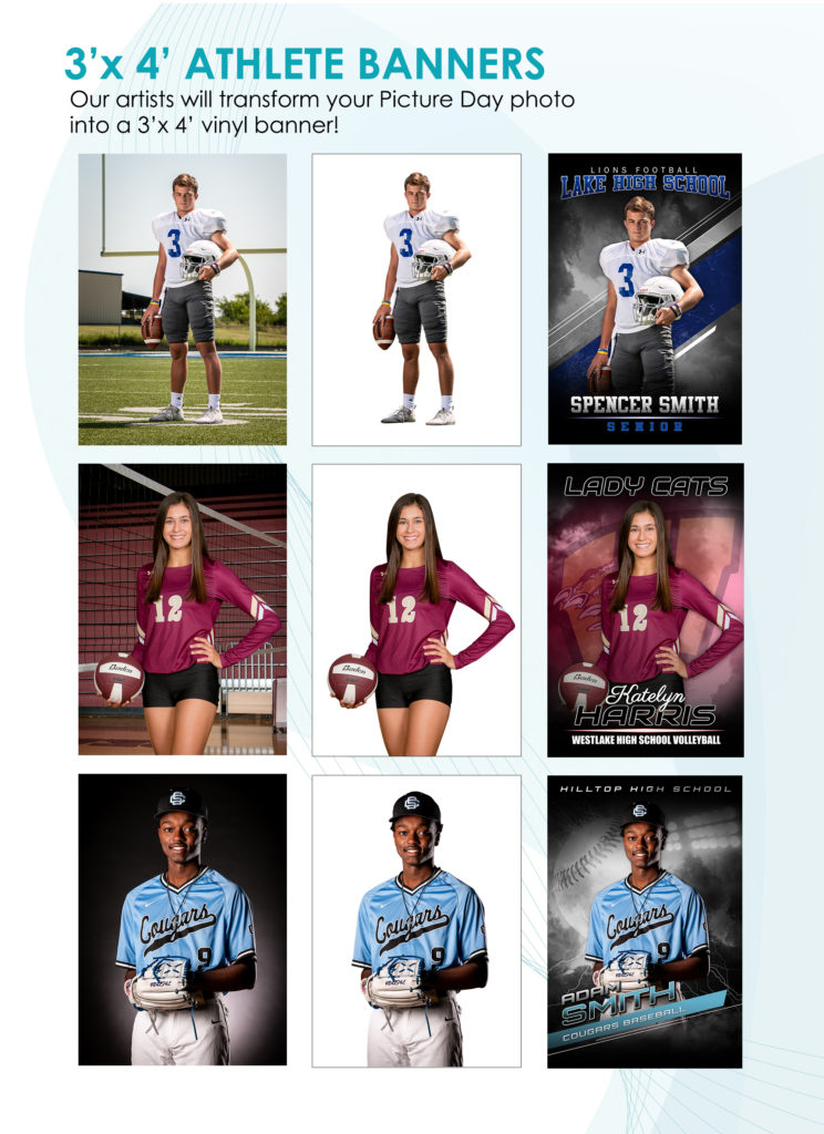 3 x 4 athlete banners