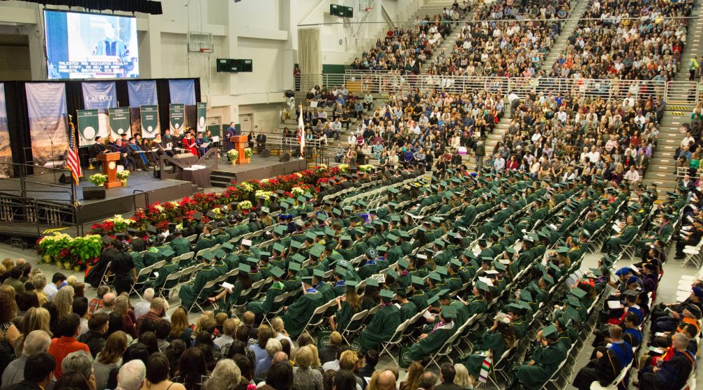 grad ceremony large crowd